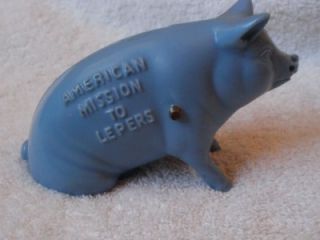 Vintage American Mission To Lepers Charity Pig Piggy Coin Still Bank  