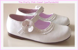 Nina Kids 'Juanita' White Dress Shoes New Mary Janes Toddler Sizes  