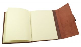 Refillable Leather Journal with Handmade Paper Leather Diary Sketchbook 6x8  