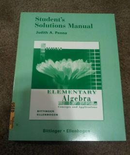 Student Solutions Manual by Judith A Penna 2005 Paperback