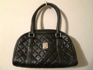 Judith Leiber Quilted Black Leather Doctor Sachel