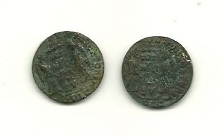 Roman 2 Copper Coins L K L K Alex Great Era