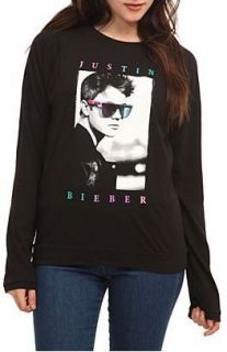 Justin Bieber Sunglasses Ragland Pullover Longsleeve Shirt Black New