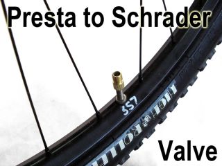Presta to Schrader Pump Bicycle XC Bike Valve Adapter
