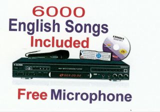 Karaoke Player Machine with 6000 English Pack with 1 Free Microphone