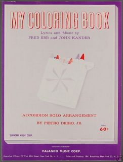 1962 My Coloring Book Kander Ebb Accordion Deiro