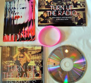 MADONNA TURN UP THE RADIO official 4 track remix cd ,postcard