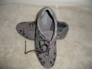 Coach Kathleen Signature Est 1941 Gray Canvas Slip Ons Shoes Size 7 5M