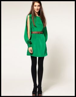  Cut Out Back GREEN Split Sleeve Dress Kelly Bell Jade ModCloth NWT 8
