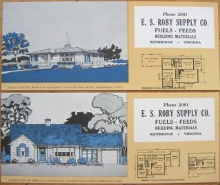 1950 Ad Blotters Atomic Ranch Home Plan Kenbridge VA