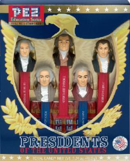 PRESIDENTS PEZ SET OF 5 IN COLLECTORS BOX VOLUME 1 1789 1825