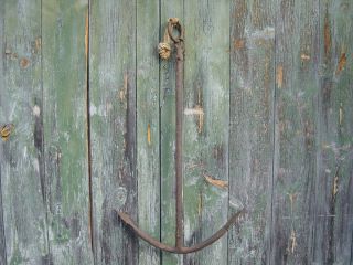 Antique Kennebunkport Maine hand forged iron anchor nautical ship boat
