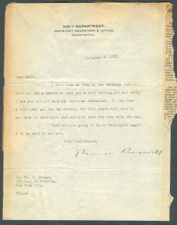 Theodore Roosevelt Jr WWI WWII Medal of Honor Letter