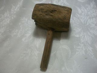 Large Antique Wooden Mallet Hammer