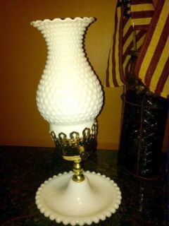 Fenton Milk Glass Hobnail Table Lamp Vintage Elegance