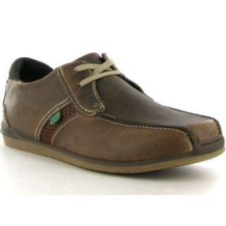 Kickers Shoes Mani Facing Leather Classic Mens Shoes Light Brown Sizes