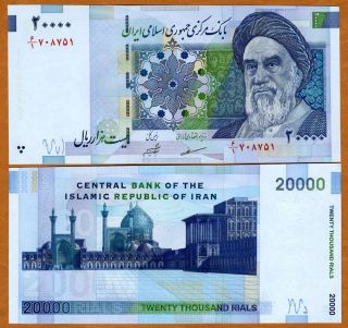 Iran 20000 20 000 Rials P 147 ND 2004 2005 UNC Khomeini