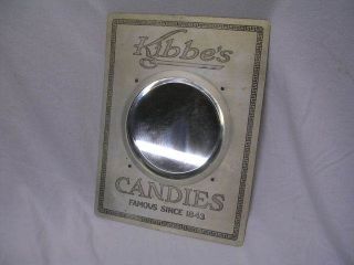 Antique Kibbes Candies candy sign alumn w/ mirror Kibbe Bros
