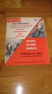 1969 WWF WRESTLING PROGRAM KILLER KOWALSKI VS GEORGE STEEL FRIENDS