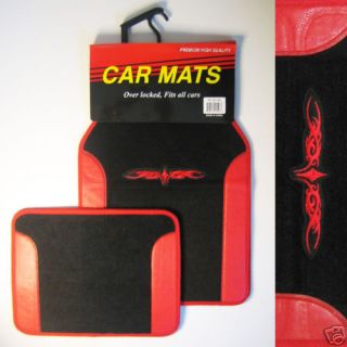 Black Red Tribal Floor Mats Carpet Vinyl Car Truck