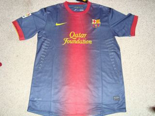 Nike Barcelona Mens Authentic Soccer Jersey New Sz L Dri Fit Messi