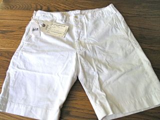 New Polo Ralph Lauren Double RL RRL 33 Off White Chino Cotton Shorts