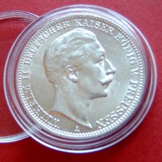 German Mark 1911 King Wilhelm II of Prussia Brilliant Coin