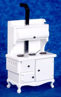 Dollhouse Miniature Wood White Stove Kitchen Appliances