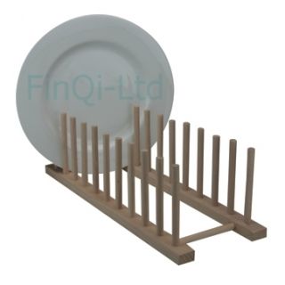 Wood Wooden Kitchen Dinner Plates Holder Stand Rack Dish Drainer Long
