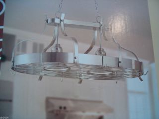 Kitchen Island Pot Rack Light Brushed Nickel Bar Hanging Pendant