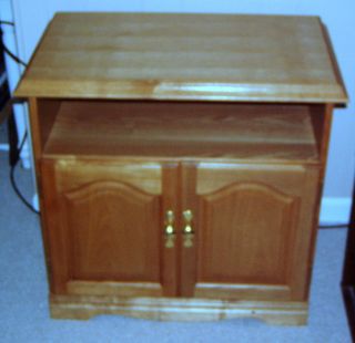 Solid Oak Kitchen Microwave or Bedroom Cabinet Stand Solid Oak 2 Doors