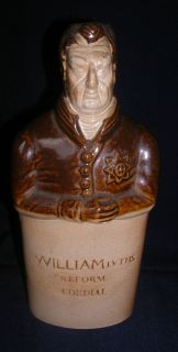 Lovely Stoneware Flask  Reform Cordial King William IV  Denby