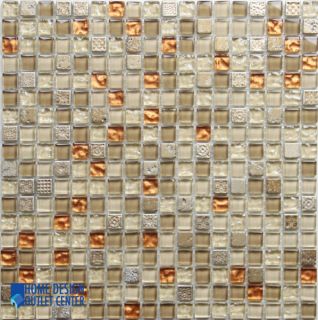 Bathroom Kitchen Backsplash Tile 5 8 x5 8 Sq Stone Glass Mosaic 12 x12