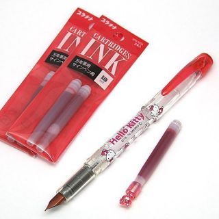 Hello Kitty Fountain Pen Red RARE Sanrio Japan Stationery