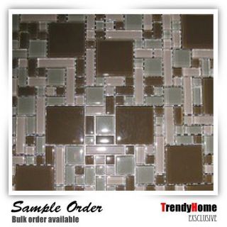 Pattern Glass Mosaic Tile Polished Kitchen Backsplash Wall Sink