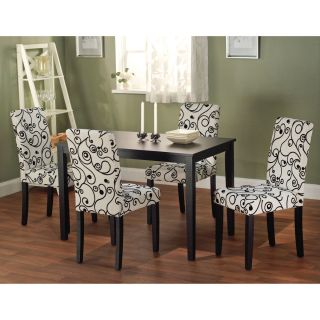 White 5 Piece Dining Room Table and Chairs Kitchen Set Wood New