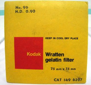No 96 N D 0 90 Kodak Wratten Gelatin Filter 75mmx75mm