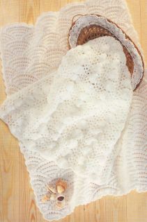 Scallops Sea Shell Motif Baby Blankets DK Knitting Pattern