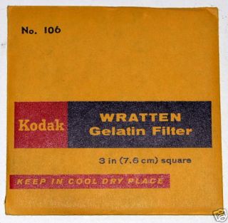 Kodak Wratten 106 Gelatin 3 inch 75mm Filter