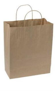 50 Qty Kraft Paper Shopping Bags 13 x 6 x 16