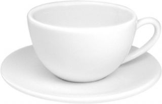 Konitz Coffee Bar Cappuccino 6 Ounce Cups and Saucers Set of 4 White
