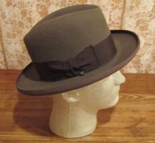 Vintage Knox Fedora Mens Hat Gray 7 1 8
