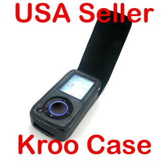 Kroo Case Leather Pouch for Sansa E200 Black E250 E260