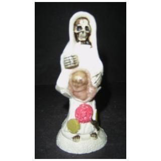 146 Santa Muerte Statue Pregnant 5 White Embarazada 