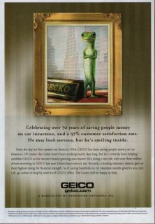 Geico Gecko 2010 Magazine Print Ad M