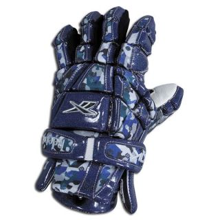  10K youth lacrosse gloves size 12 camo navy S lax glove blue silver