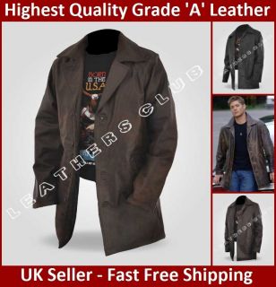 Mens Supernatural Dean Winchester Vintage Distressed Leather Jacket