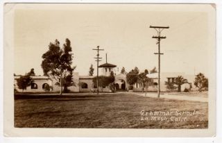 Real Photo Postcard of Grammar School in La Mesa California