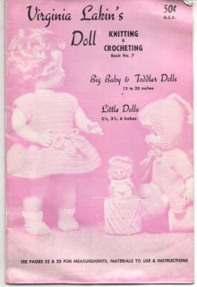 1966 Virginia Lakin Knit Crochet Doll Clothes Book 7