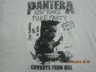 Pantera 1990 New Years Eve Puke Party T Shirt Dimebag Darrell Designer